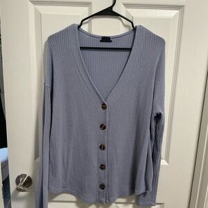 Urban Outfitters Purple Cardigan Sweater V-Neck Ribbed